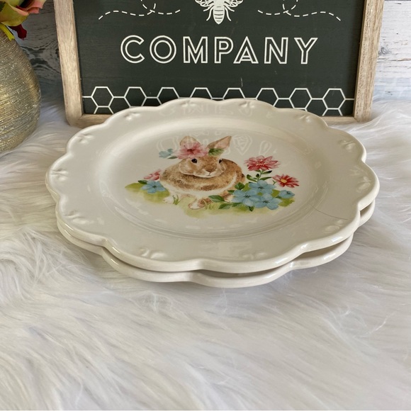 Grace Teaware Easter Bunny Salad Dessert Plate Set Of 2 - Picture 5 of 7